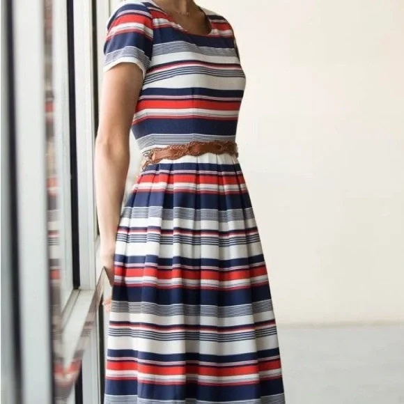 Mikarose | Dresses | Mikarose Patriotic Aline Pleated Stripe Dress | Poshmark Mikarose | Dresses | Mikarose Patriotic Aline Pleated Stripe Dress | Poshmark